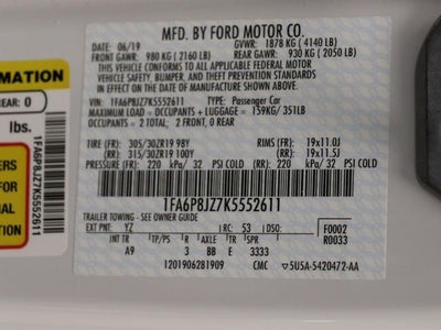 2019 Ford Mustang Shelby GT350R