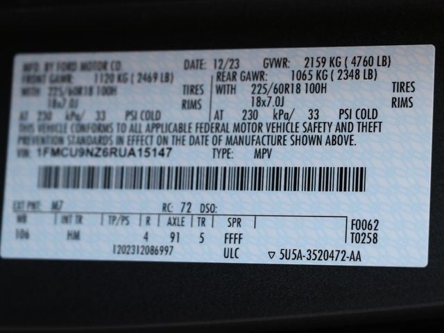 2024 Ford Escape Hybrid ST-Line Select