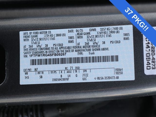 2025 Ford F-150 Raptor 37 PACKAGE