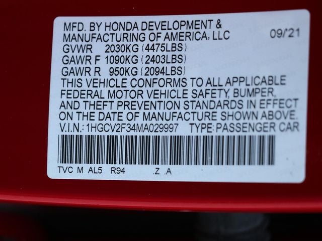 2021 Honda Accord Sport 2.0T