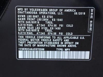 2018 Volkswagen Atlas 3.6L V6 SE 4Motion
