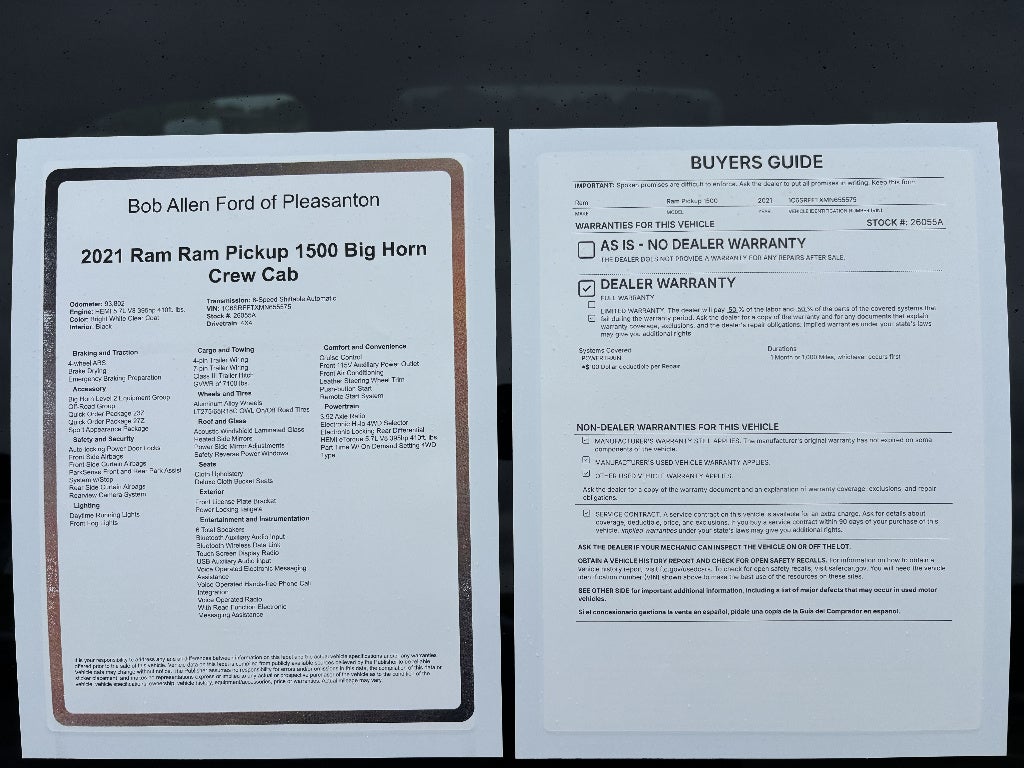2021 RAM 1500 Big Horn